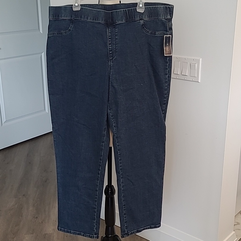 Karen Scott Size XXL Pull On Regular Fit Striaght Leg Jeans